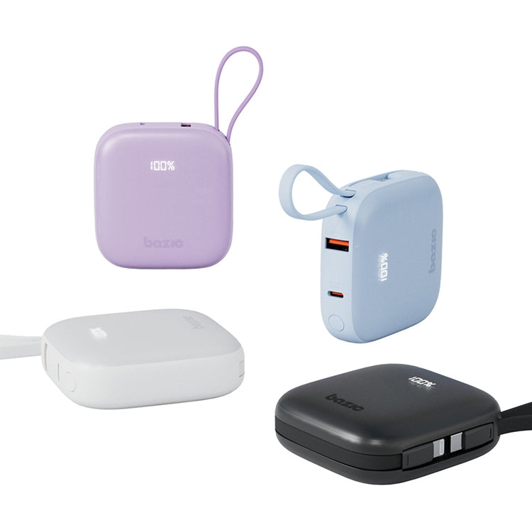 BAZIC GOPOWER FUSION, 3IN1 10000MAH POWERBANK WITH BUILT-IN USB-C AND LIGHTNING CABLE - VANILLA