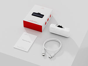 iWALK LinkPod Switch | 5000mAh, Rotary Portable Power Bank, USB-C & Lightning two Plug to Switch Freely, Two-Way 15W PD fast Charging White