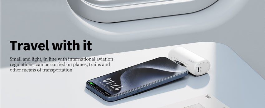 iWALK LinkPod Switch | 5000mAh, Rotary Portable Power Bank, USB-C & Lightning two Plug to Switch Freely, Two-Way 15W PD fast Charging White