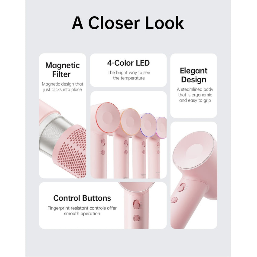 Laifen SE Hair dryer; 1500W; 21m/s; 105,000 RPM 1HD12-S-UK-PK-003