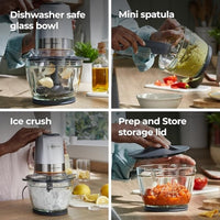 Kenwood Glass Powerful Electric Chopper 500 Watts 600ml, Silver - CHP62.470SI