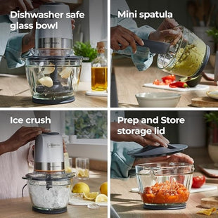 Kenwood Glass Powerful Electric Chopper 500 Watts 600ml, Silver - CHP62.470SI