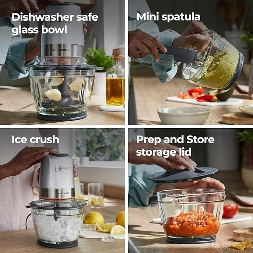 Kenwood Glass Powerful Electric Chopper 500 Watts 600ml, Silver - CHP62.470SI