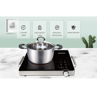 Daewoo 2000W Electric Single Infrared Cooker - Black