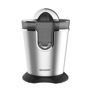 "Sharp 100W Stainless Steel Citrus Juicer with Anti-Drip Spout - High-Power Electric Lemon & Orange Press - Easy Clean, Large Pulp Strainer - Model EJ-P41-S3"