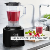 Moulinex 800W Power Food Processor - 25 Functions & 6 Attachments - Black - FP247827