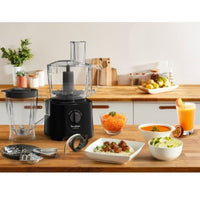 Moulinex 800W Power Food Processor - 25 Functions & 6 Attachments - Black - FP247827