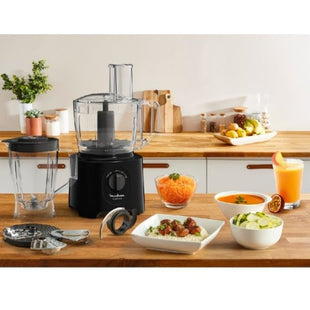 Moulinex 800W Power Food Processor - 25 Functions & 6 Attachments - Black - FP247827