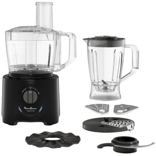 Moulinex 800W Power Food Processor - 25 Functions & 6 Attachments - Black - FP247827