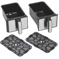Kenwood Digital Twin Air Fryer 4 Liters + 4 Liters, Black/Silver - HFM75.000MB