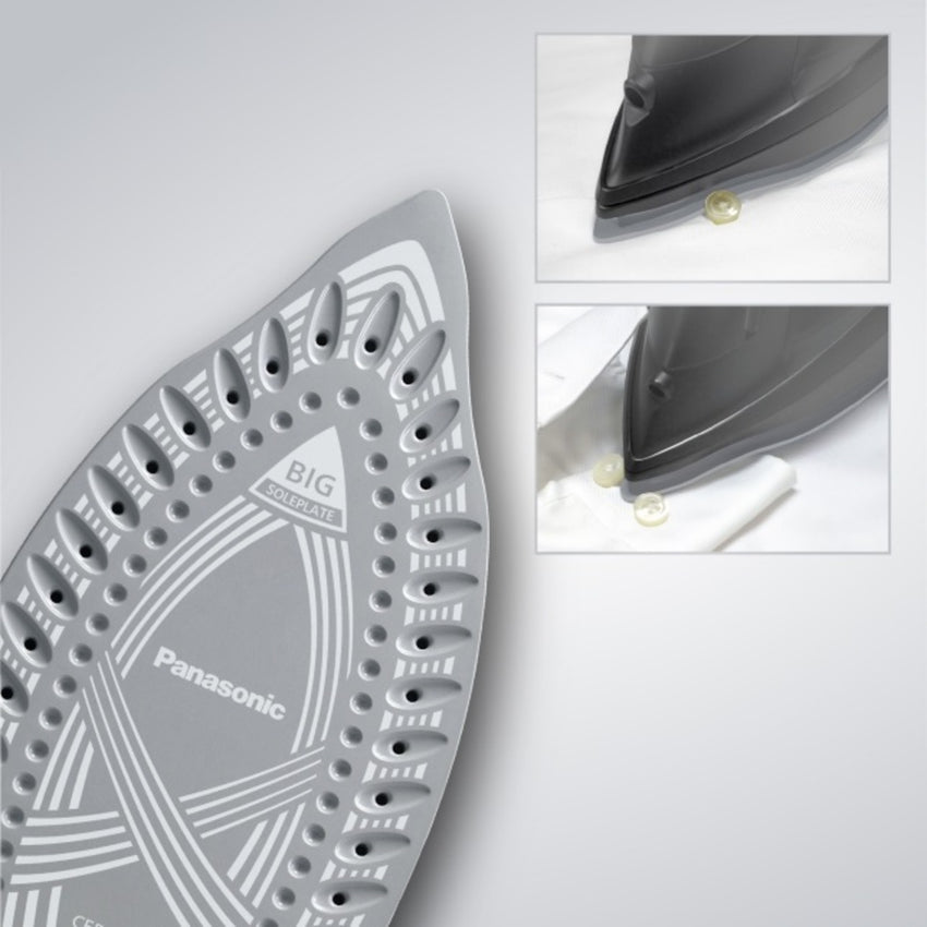 Panasonic Steam Iron 2800 Watts Ceramic Soleplate - NI-JU900KTH