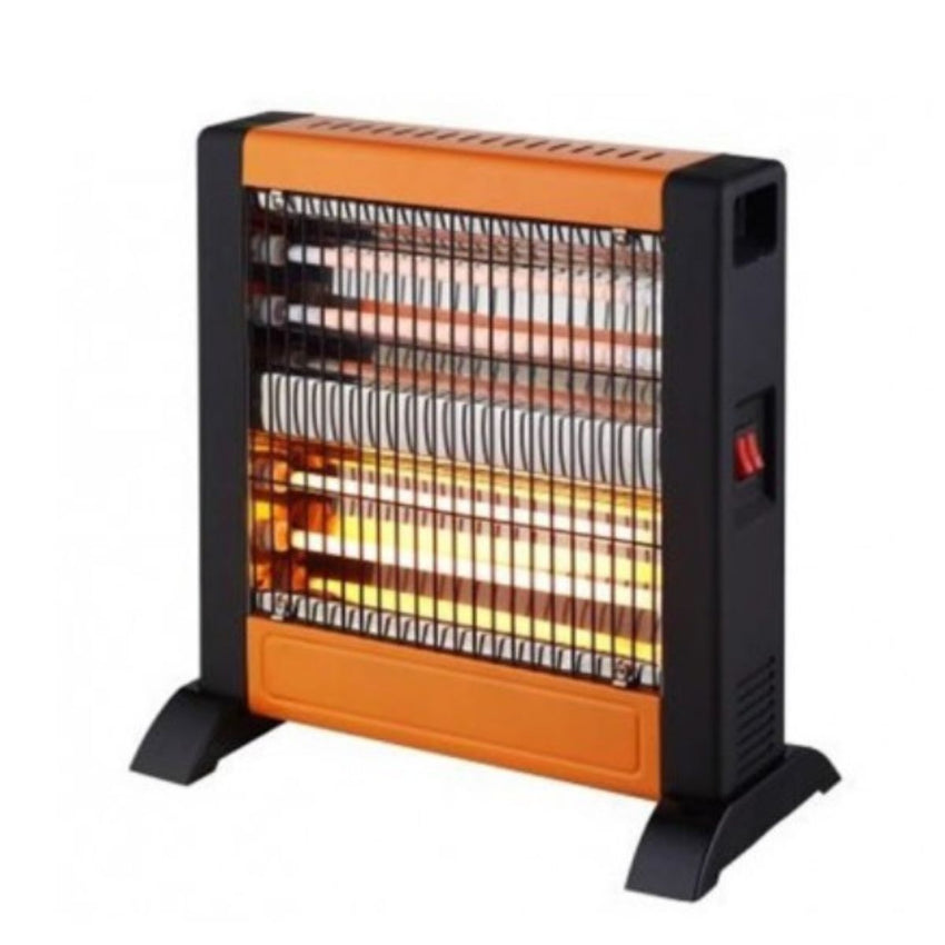 Orca 800W Quartz Heater with Safety Net - Orange, Portable & Secure Heating