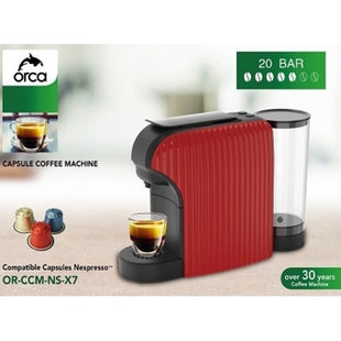 Orca Coffee Capsule Machine 1400 Watts 850ml, Red - OR-CCM-NS-X7(R)