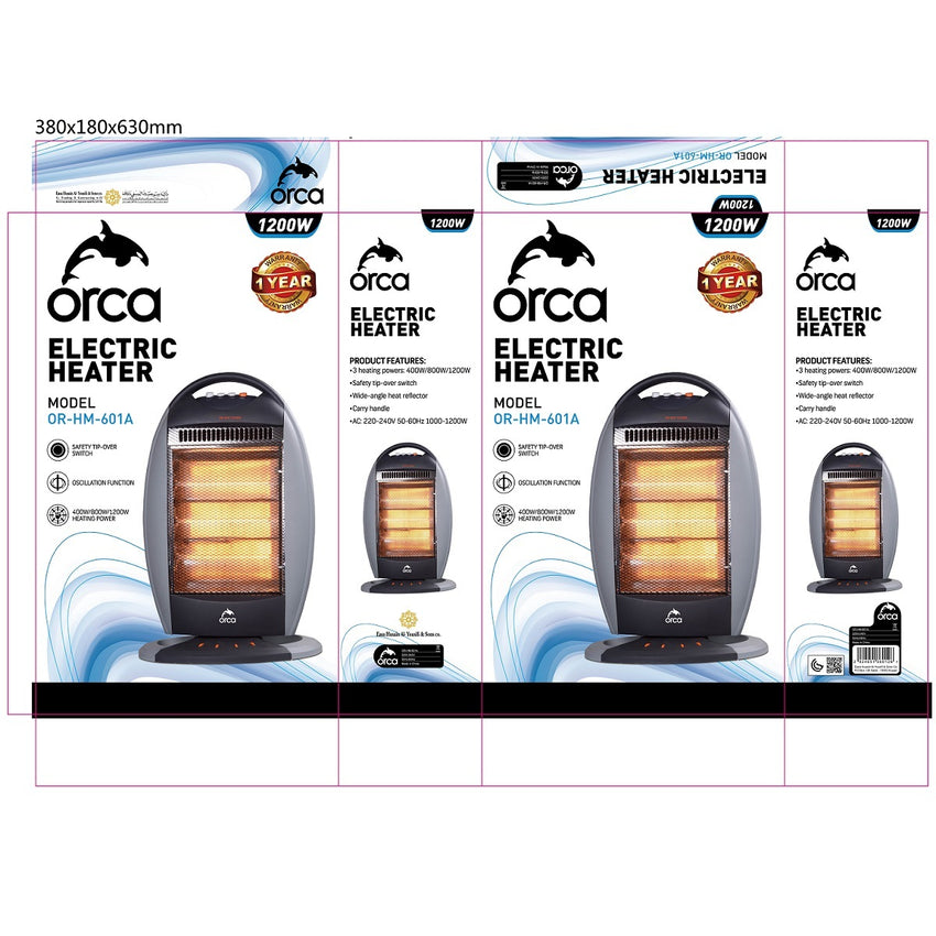 Orca Quartz Heater 3 Heat Settings - OR-HM-601A