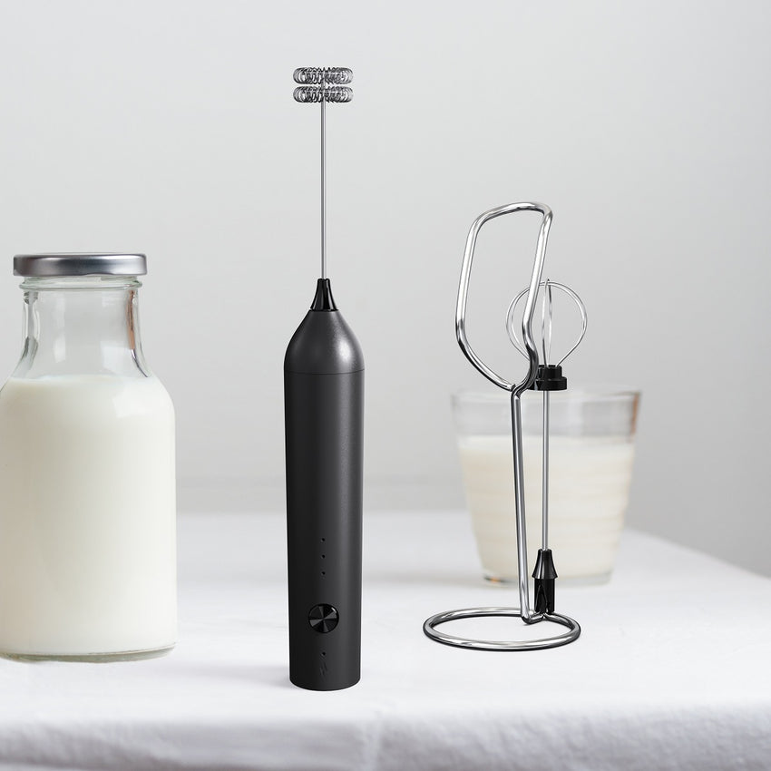 Orca Rechargeable Electric Milk Frother 3 Speeds, Black - OR-MF-13BS
