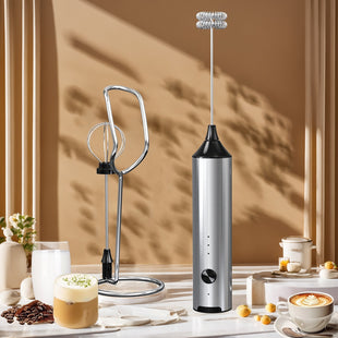 Orca Rechargeable Electric Milk Frother 3 Speeds, Stainless Steel - OR-MF-15BS