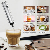 Orca Rechargeable Electric Milk Frother 3 Speeds, Stainless Steel - OR-MF-15BS