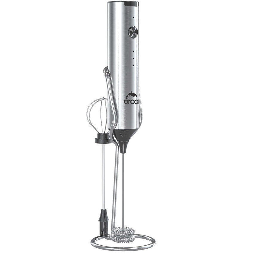 Orca Rechargeable Electric Milk Frother 3 Speeds, Stainless Steel - OR-MF-15BS