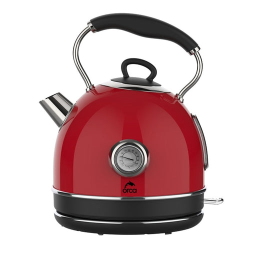 Orca Retro Kettle 1.7L, 2200W Stainless Steel -Red