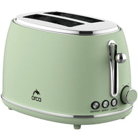 Orca Retro Toaster 2 Slices 850 Watts, Green - OR-RT-03BL(G)