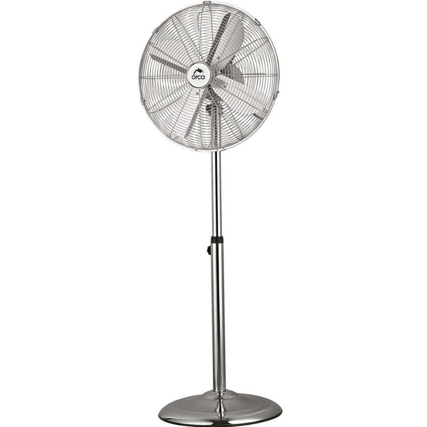 Orca Stand Fan 16-inch Metal Chrome Colour