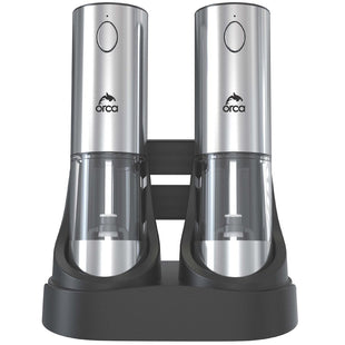 Orca Rechargeable Salt and Pepper Mill 95ml, Stainless Steel - OR-SPM-32C