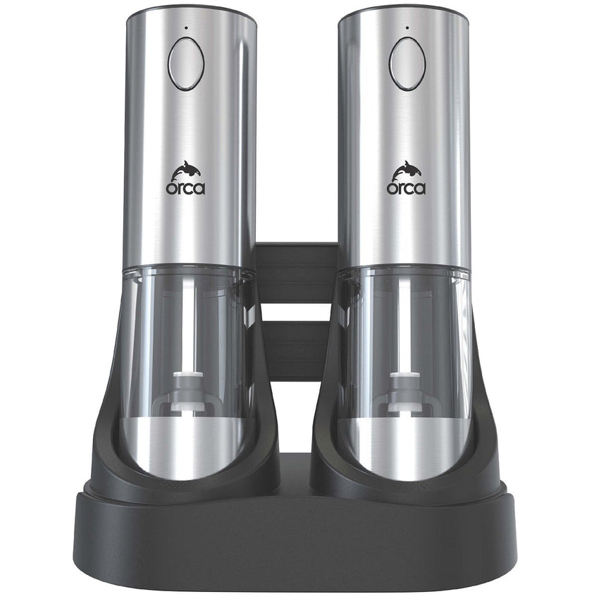 Orca Rechargeable Salt and Pepper Mill 95ml, Stainless Steel - OR-SPM-32C