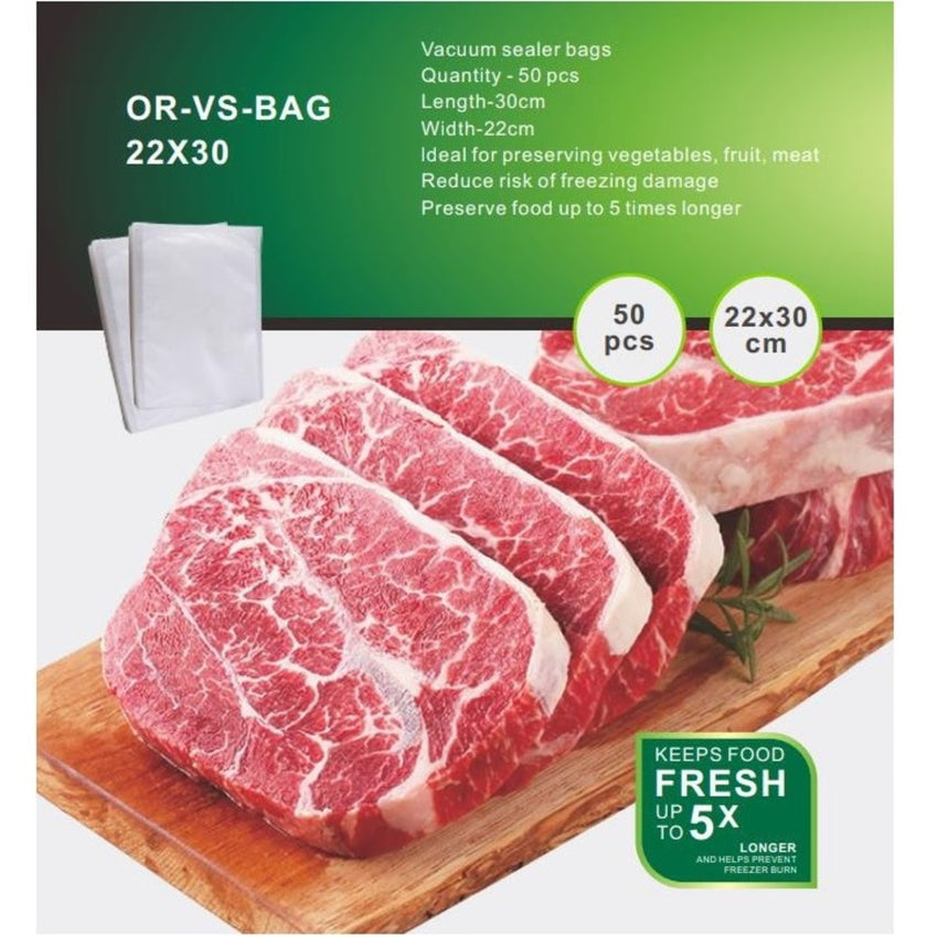 Orca Vacuum Sealer Bag 22x30cm 50pcs - OR-VS-BAG22X30