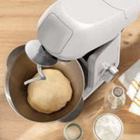 MOULINEX QA521B27 8-Speed Stand Mixer - 1100W Heavy-Duty Kitchen Machine with 4 Attachments (Dough Hook, Beater, Whisk)