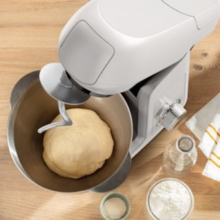 MOULINEX QA521B27 8-Speed Stand Mixer - 1100W Heavy-Duty Kitchen Machine with 4 Attachments (Dough Hook, Beater, Whisk)