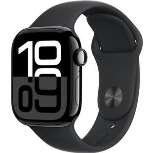 Apple Watch Series 10 GPS 42mm Jet Black Aluminium Case with Black Sport Band - M/L