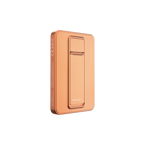 MOCOLL 5000mAh Orange Magnetic Power Bank Stand – PD 20W Fast Wireless Charging