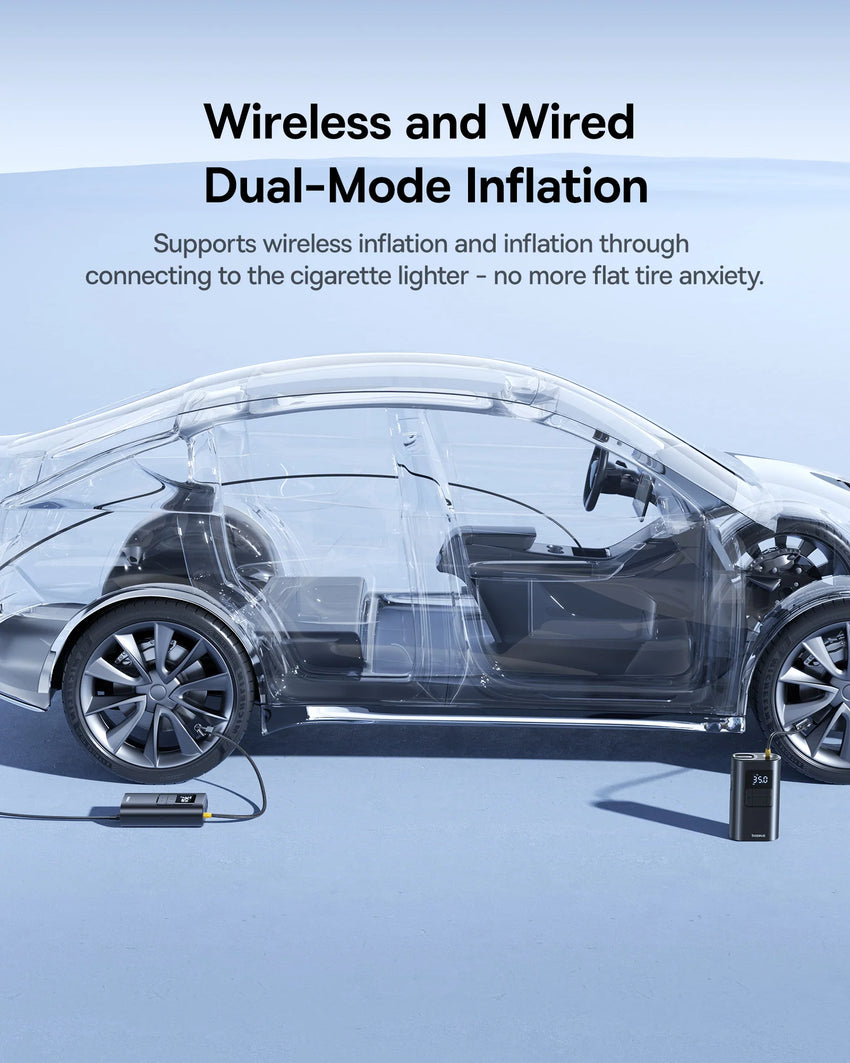Baseus PrimeTrip VA1 Wired and Wireless 2-in-1 Tire Inflator - Cosmic Black