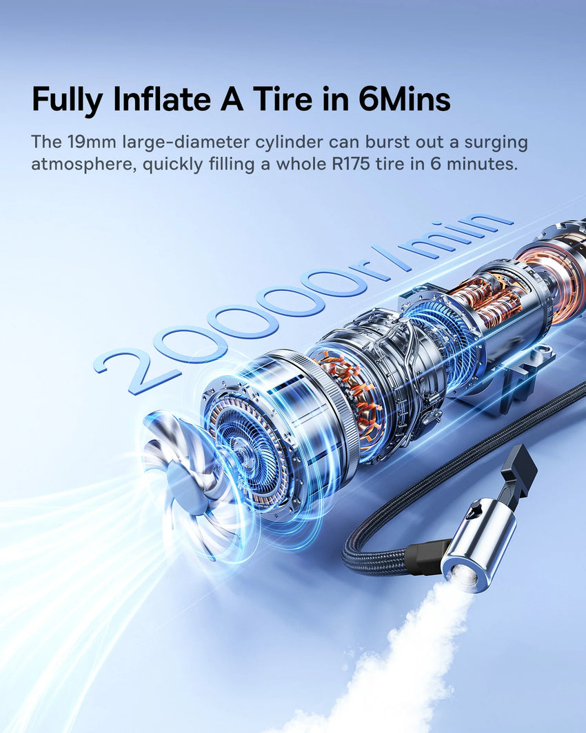 Baseus PrimeTrip VA1 Wired and Wireless 2-in-1 Tire Inflator - Cosmic Black