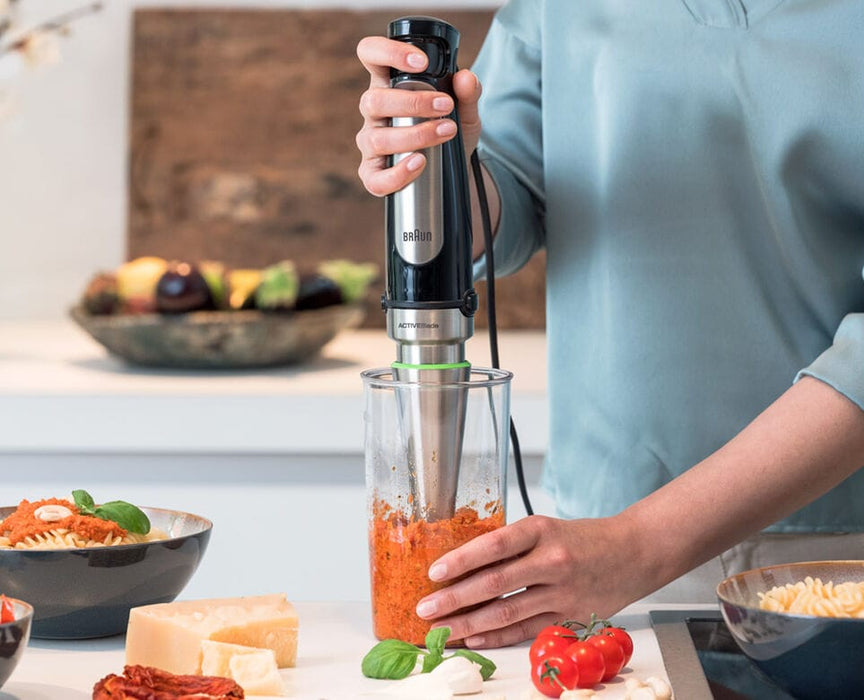 Hand Blender 1000W 600ml Beaker with FP Bowl 1500ml & Whisk ? Versatile Hand Blender Set