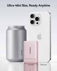 Baseus PicoGo AM31 Qi2 Ultra-Mini Magnetic Power Bank with Kickstand 5000mAh 20W - Nebula Pink
