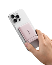 Baseus PicoGo AM31 Qi2 Ultra-Mini Magnetic Power Bank with Kickstand 5000mAh 20W - Nebula Pink