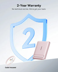 Baseus PicoGo AM31 Qi2 Ultra-Mini Magnetic Power Bank with Kickstand 5000mAh 20W - Nebula Pink