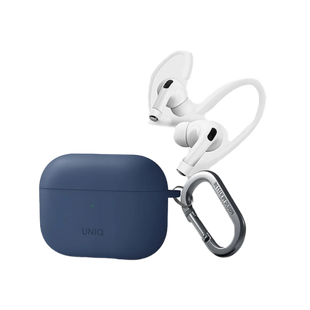 UNIQ NEXO ACTIVE HYBRID SILICONE AIRPODS PRO 2ND GEN (2022) CASE WITH SPORTS EAR HOOKS - CASPIAN (BLUE)