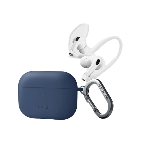 UNIQ NEXO ACTIVE HYBRID SILICONE AIRPODS PRO 2ND GEN (2022) CASE WITH SPORTS EAR HOOKS - CASPIAN (BLUE)