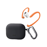 UNIQ NEXO ACTIVE HYBRID SILICONE AIRPODS PRO 2ND GEN (2022) CASE WITH SPORTS EAR HOOKS - CHARCOAL (GREY)
