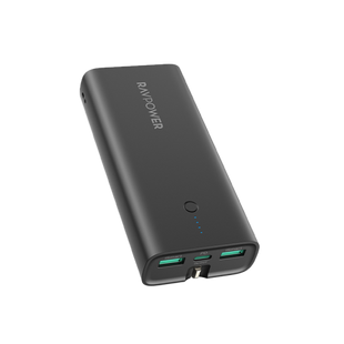 Ravpower RP-RP243 10000mAh 20W 3-Ports With Power Bank UK Plug black