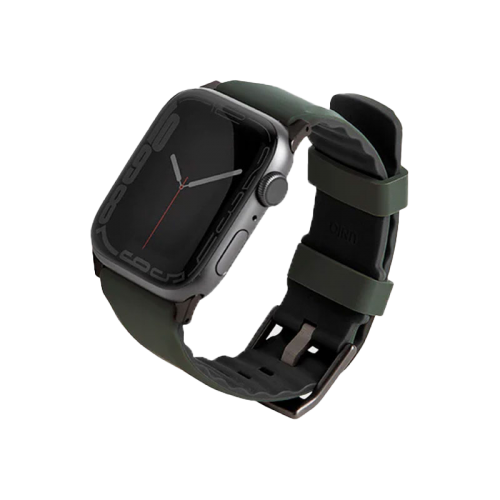 UNIQ LINUS AIROSOFT SILICONE APPLE WATCH STRAP 45/44/42MM - MOSS GREEN (GREEN) EOL