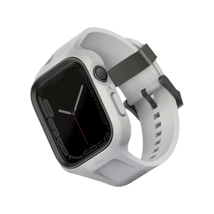 UNIQ MONOS 2-IN-1 APPLE WATCH STRAP WITH HYBRID CASE 45/44MM - CHALK GREY (GREY) EOL