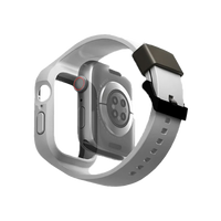 UNIQ MONOS 2-IN-1 APPLE WATCH STRAP WITH HYBRID CASE 45/44MM - CHALK GREY (GREY) EOL