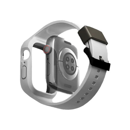 UNIQ MONOS 2-IN-1 APPLE WATCH STRAP WITH HYBRID CASE 45/44MM - CHALK GREY (GREY) EOL