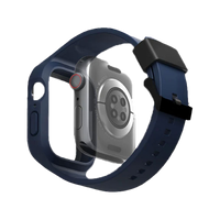 UNIQ MONOS 2-IN-1 APPLE WATCH STRAP WITH HYBRID CASE 45/44MM - MARINE BLUE (BLUE) EOL