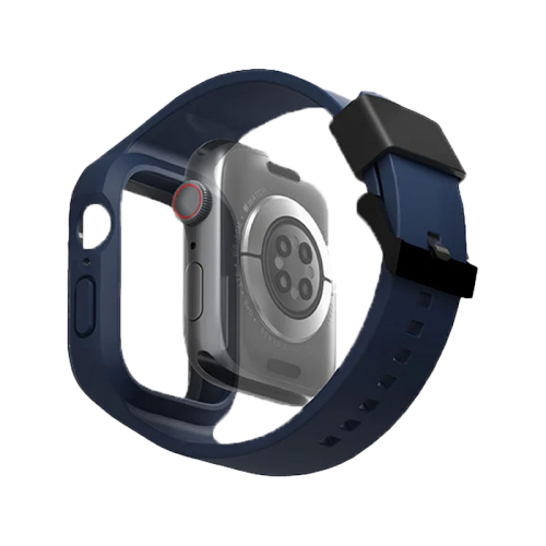 UNIQ MONOS 2-IN-1 APPLE WATCH STRAP WITH HYBRID CASE 45/44MM - MARINE BLUE (BLUE) EOL