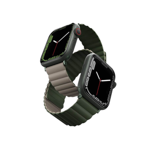 Uniq Revix Reversible Magnetic for Apple Watch Strap 42/44/45mm Pine (Green/Taupe)