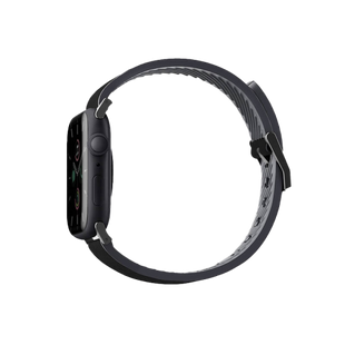 UNIQ STRADEN WATERPROOF LEATHER HYBRID APPLE WATCH STRAP 45/44/42MM MIDNIGHT (BLACK)